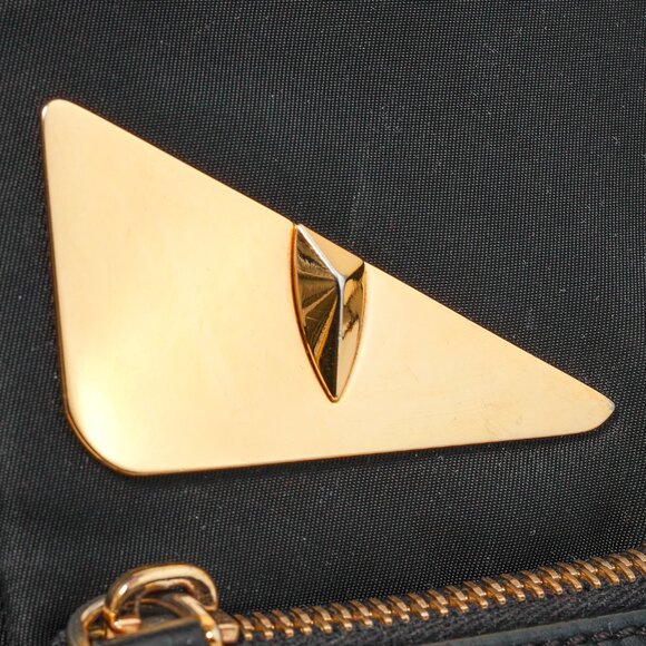 Fendi Monster Black Leather & Nylon Sling Bag - Picture 6 of 12